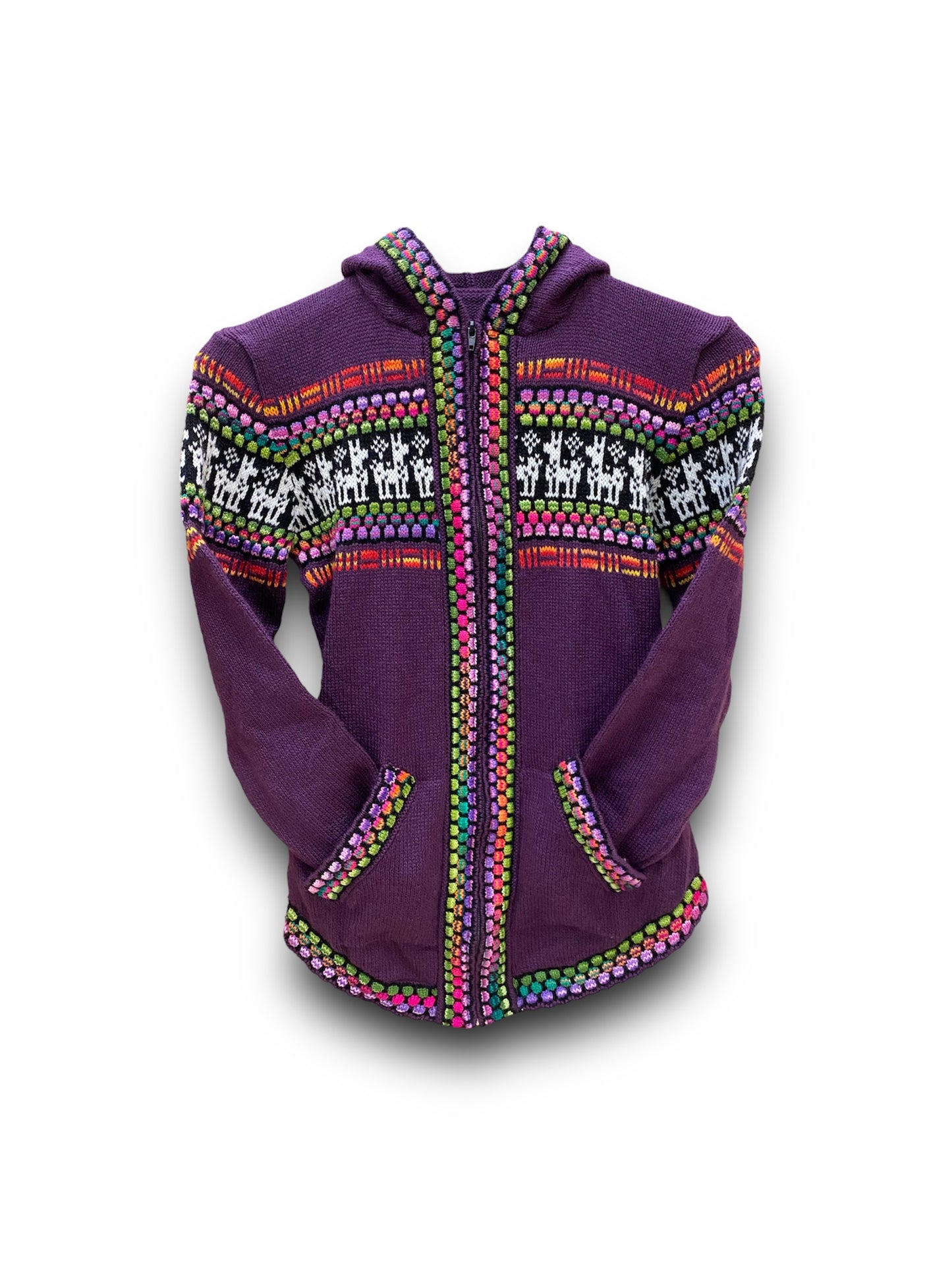 3 Peruvian coat with sleeves and cap - purple